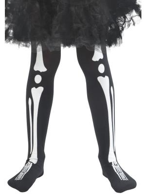 Smiffy's Collants squelette, enfant, Noir, 4-9