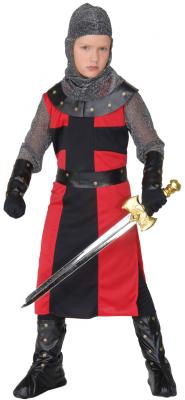 DARK AGE KNIGHT"" (long coat, belt, armbands, helmet, boot covers) - (128 cm / 5-7 Years)