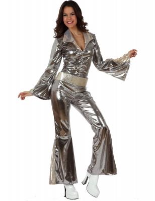 D&eacute;guisement disco - femme - taille xl - argent&eacute;