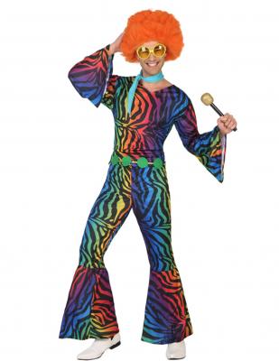 D&eacute;guisement disco l&eacute;opard multicolore homme