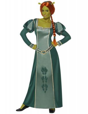 Smiffys Licenciado oficialmente Costume Shrek Fiona, Vert, avec robe, perruque et bandeau, M