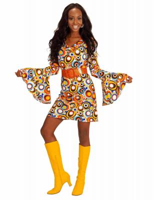 Widmann Robe r&eacute;tro ann&eacute;es 70 pour adultes - Multicolor - M