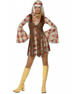 Smiffys Baby groove des ann&eacute;es 60, avec robe et veste &agrave; franges - L, Pattern