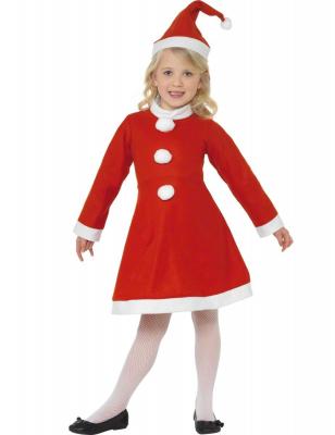 Costume Mini Miss Santa Flanelle Enfant - Rouge - 130 cm