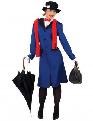 Costume Babysitter Mary Poppins - Bleu - Taille L