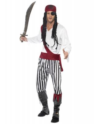 D&eacute;guisement pirate avec bandana rouge homme