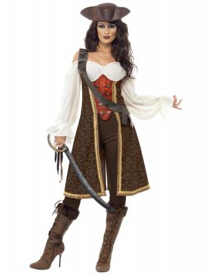Costume Femme Pirate De Haute Mer - Marron - S