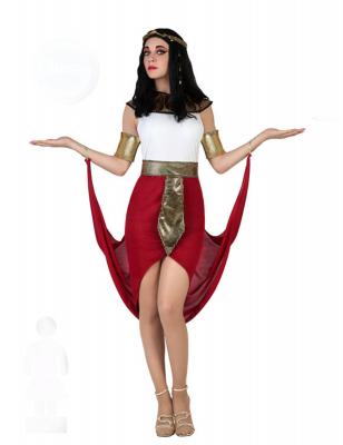 Deguisement D'egyptienne Blanc Et Rouge - Rouge - T-1