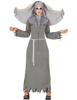 D&eacute;guisement religieuse poss&eacute;d&eacute;e grise femme Halloween