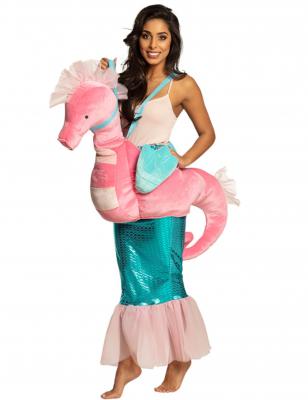 D&eacute;guisement sir&egrave;ne &agrave; dos d'hippocampe rose adulte