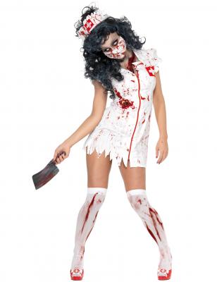 Smiffys Costume infirmi&egrave;re zombie, avec robe, masqueet tiare