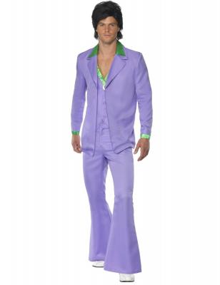Costume Trois Pi&egrave;ces Mauve 70's Pour Homme Sd L