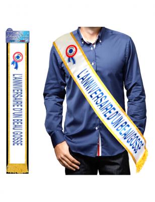 Echarpe Humoristique l'anniversaire D'un Beau Gosse Bleue - Tricolore