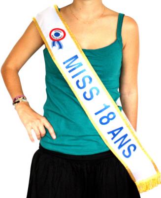 Echarpe Humoristique miss 18 Ans Bleue - Or