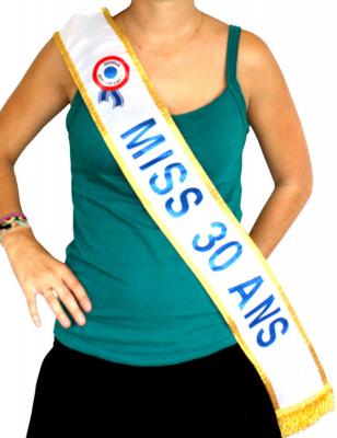 G&eacute;n&eacute;rique Echarpe Miss 30 Ans - Bleu - One-Size
