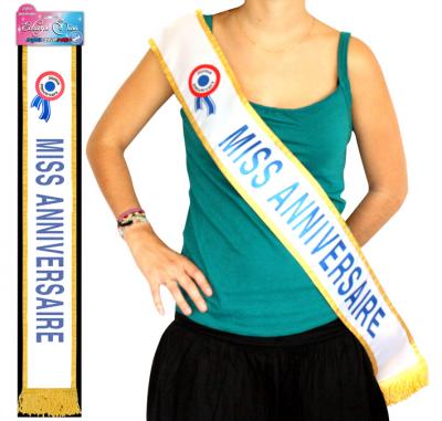 Echarpe Humoristique miss Anniversaire Bleue - Bleu