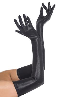 Smiffys Gants, Effet Mouill&eacute;, Noirs