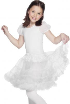 Jupon court double volant enfant blanc 8/10 ans