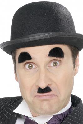 Smiffys Moustache et sourcils de Chaplin, noirs, autoadh&eacute;sive