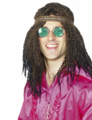 Smiffys Kit homme hippie, avec bandeau, lunettes et collier