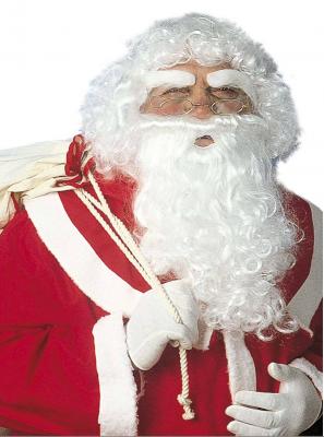 Perruque + Barbe + Sourcils Pere Noel - Blanc