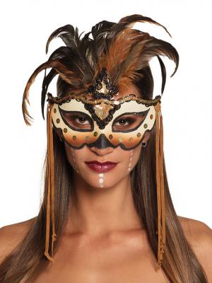 Boland 10130787 Masque pour les yeux Voodoo Mamba, marron, taille standard