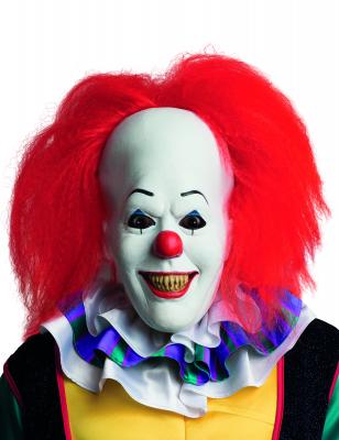 Masque en latex avec cheveux clown &Ccedil;a adulte