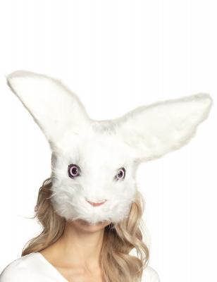 Masque de Lapin Blanc Peluche