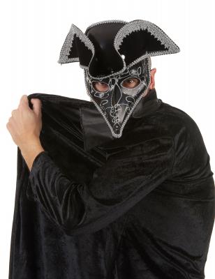 Masque v&eacute;nitien avec tricorne adulte - Noir