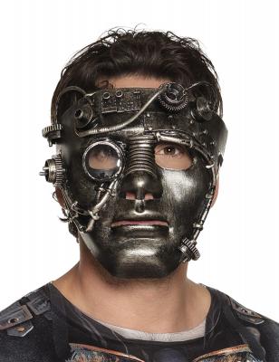 Masque visage chrom&eacute; Steampunk adulte