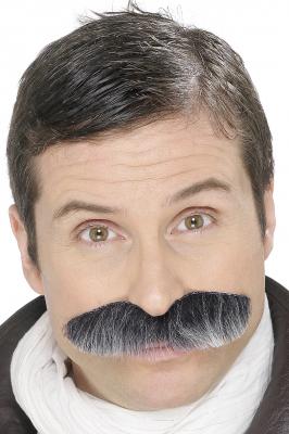 Moustaches De Militaire Grises Auto Adhesives - Gris - Unique