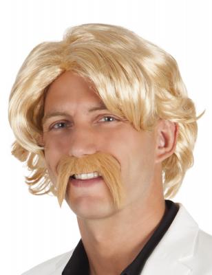 Perruque et moustache Frimeur Blonde