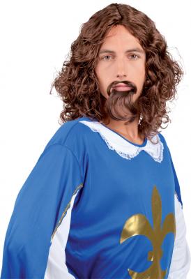 G&eacute;n&eacute;rique - Pe174 - Perruque Mousquetaire Avec Barbe - Taille Unique