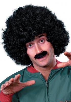Smiffy's Panoplie Scouser, noire, perruque boucl&eacute;e & moustache