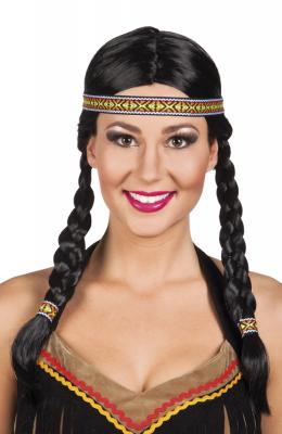 PERRUQUE INDIENNE KEWANEE AVEC BANDEAU  Noir