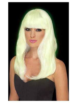 Perruque Longue Qui Brille Dans Le Noir (Taille Unique)