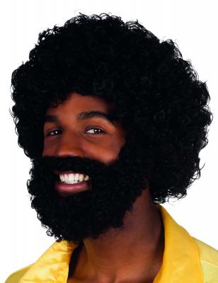 Perruque Mambo avec barbe et moustache Adulte