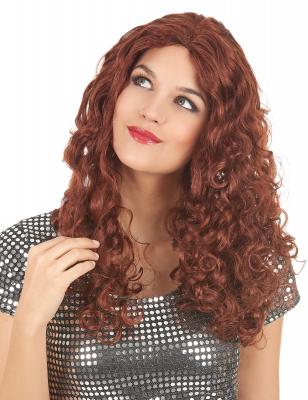 Perruque ondul&eacute;e longue rousse femme