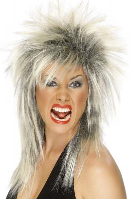 Perruque Diva Du Rock Meche Blond/noir - Blonde - Taille Unique