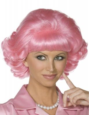 Smiffys Licenciado oficialmente Perruque Grease Frenchy, Rose, Court et fris&eacute;