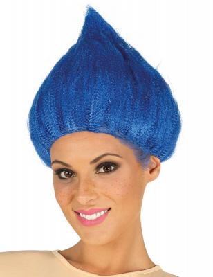 Perruque troll bleue adulte - Bleu - Taille Unique