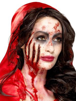 Smiffys Proth&egrave;se en latex, entailles, Rouge, avec adh&eacute;sif