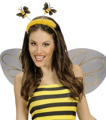 Serre-t&ecirc;te abeille avec fourrure adulte