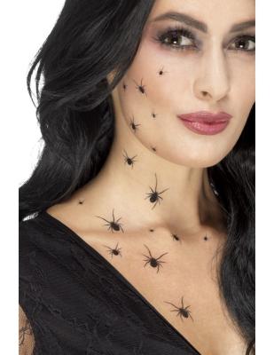Tatouages temporaires araign&eacute;es femme Halloween
