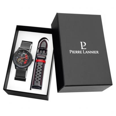 Coffret Montre Homme Pierre Lannier Paddock - 385C439 Bracelet Cuir Noir