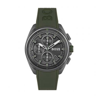 BOSS Montre Chronographe &agrave; Quartz pour Homme avec Bracelet en Silicone Vert Olive - 1513952