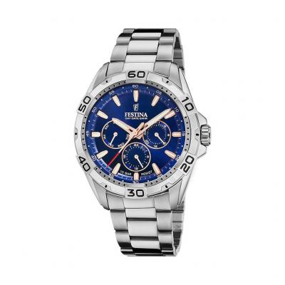 Montre Festina F20623/2 Bleu, Bracelet D&acute; Acier Inoxydable, Homme