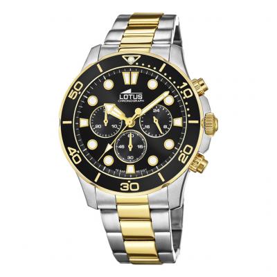 Bracelet acier homme - Lotus - Montre Lotus Collection Chrono bicolore - Couleur de la mati&egrave;re:Blanc