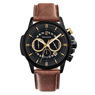 Montre pour homme 237F434 avec bracelet en cuir marron