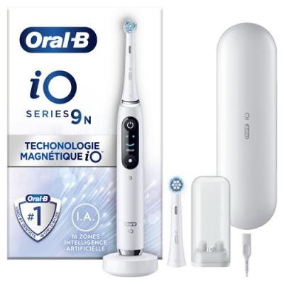 Brosse &Agrave; Dents &Eacute;lectrique Oral-B iO 9N - Blanche - Avec Etui de Voyage et Porte Brossette